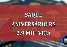 Saque-aniversário R$ 2,9 mil disponibilizados; veja