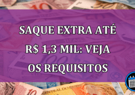 Saque extra até R$ 1,3 MIL: veja os requisitos