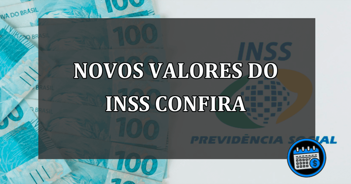 novos valores do INSS confira