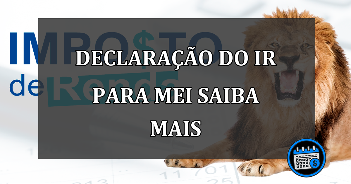 declaração do ir para mei saiba mais