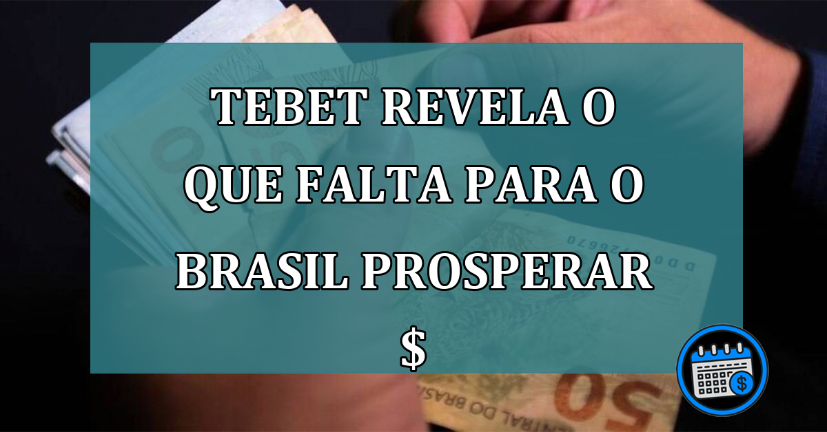 Tebet revela o que falta para o Brasil prosperar economicamente!