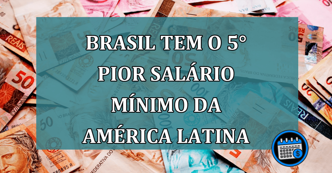 Brasil tem o 5° pior salario minimo da América Latina