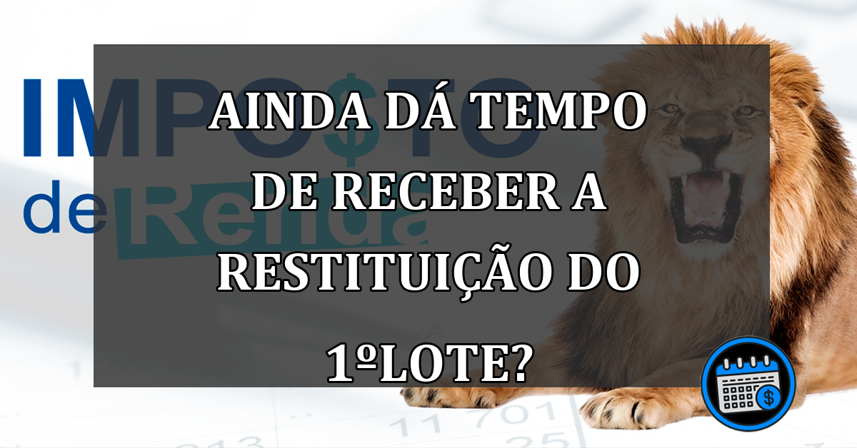 AINDA DÁ TEMPO DE RECEBER A RESTITUIÇÃO DO 1ºLOTE?