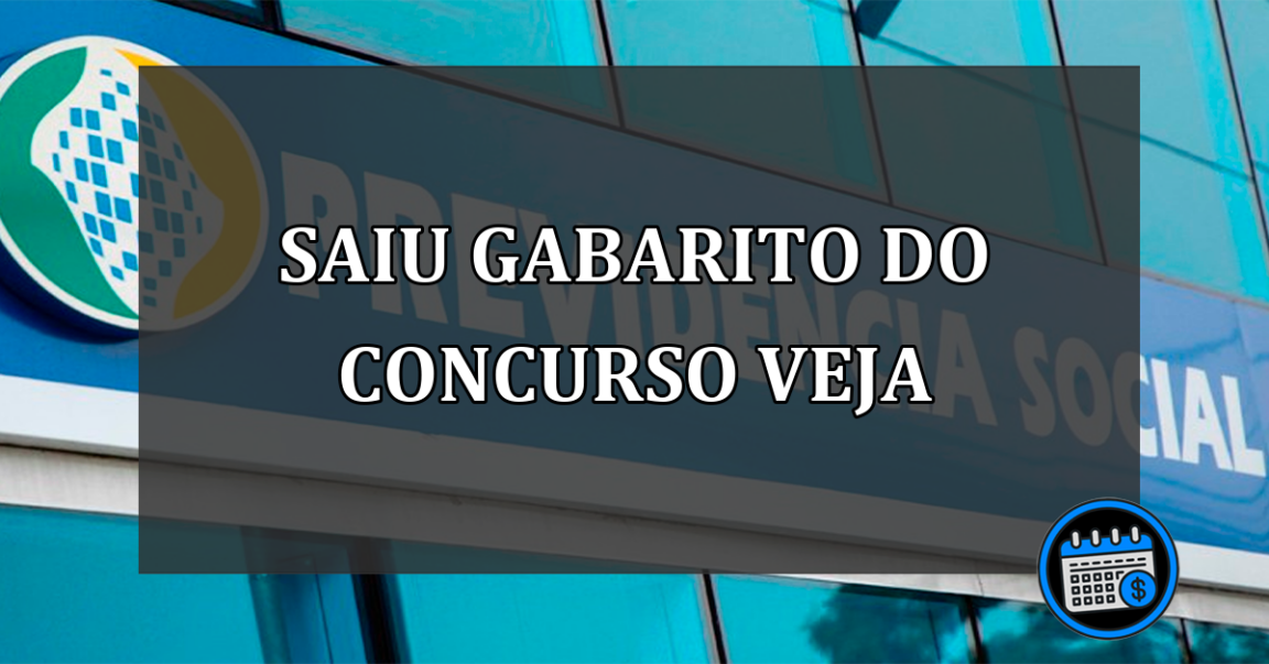 SAIU GABARITO DO CONCURSO VEJA