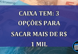 Caixa Tem: 3 opcoes para SACAR mais de R$ 1 mil