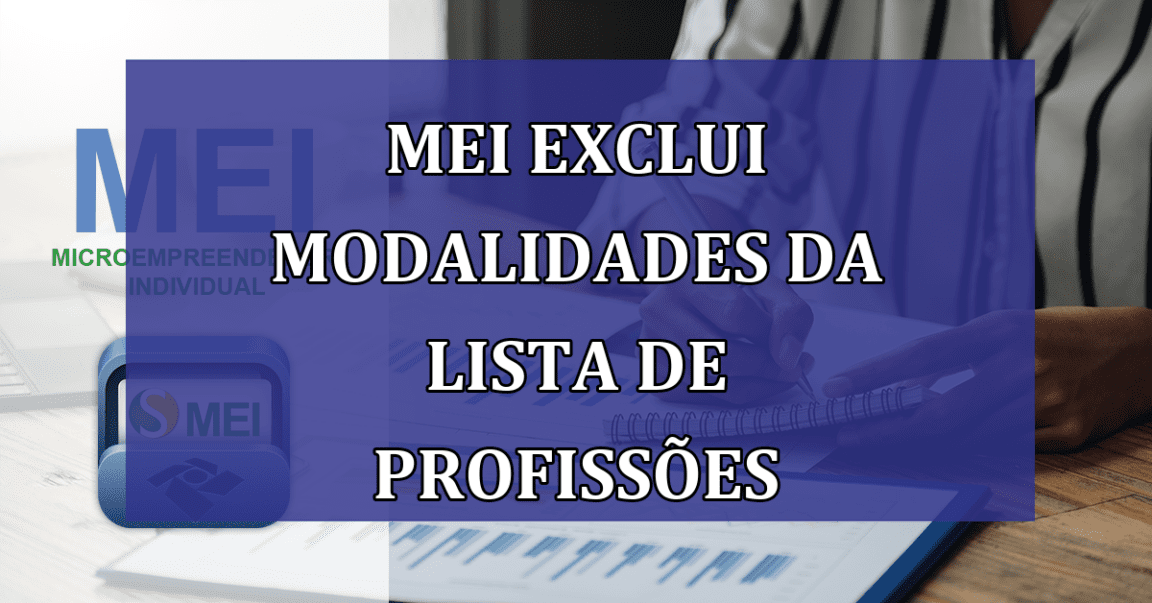 MEI exclui modalidades da LISTA de profissoes