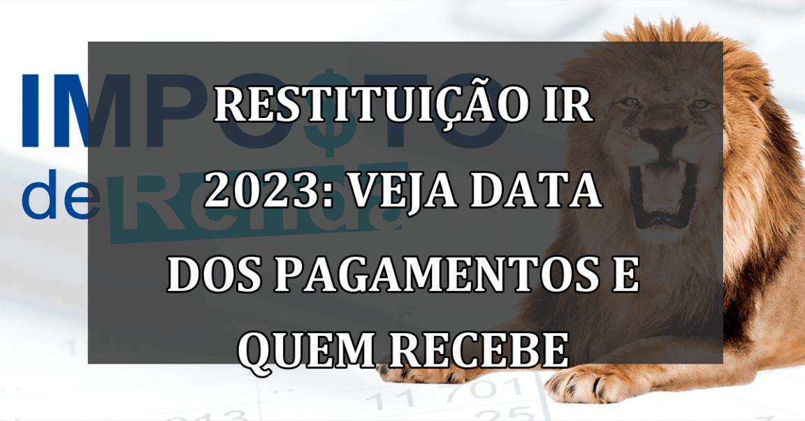 Restituicao IR 2023: veja data dos pagamentos e quem recebe