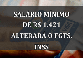 salário mínimo de R$ 1.421 alterará o FGTS