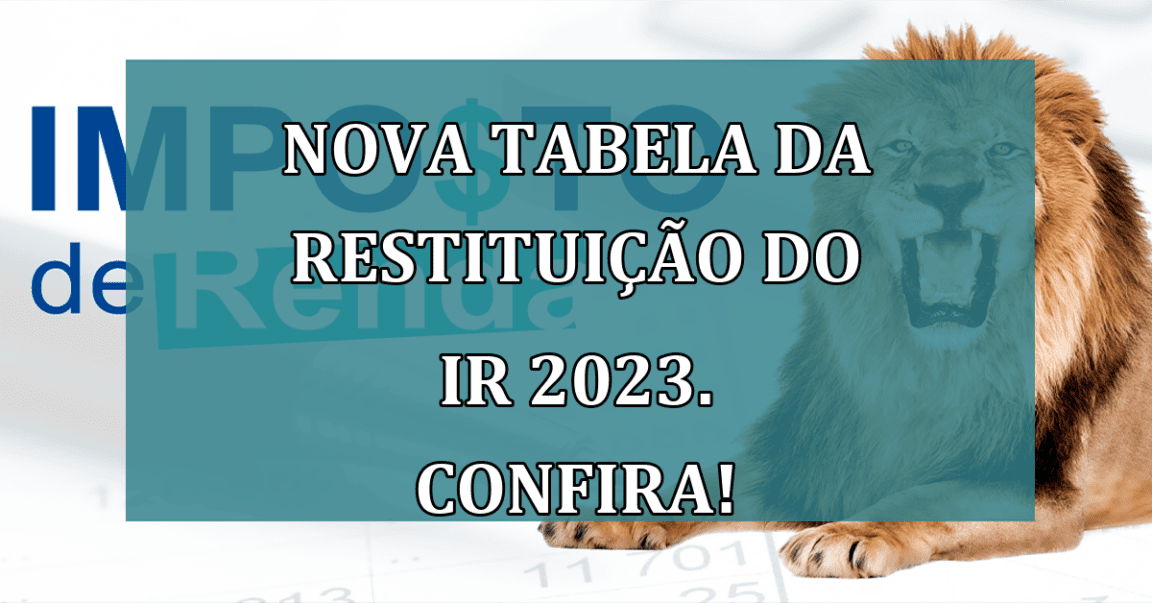 Nova Tabela da Restituicao do IR 2023. Confira!