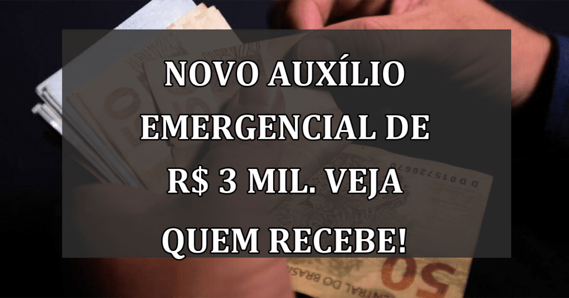 Novo Auxilio Emergencial de R$ 3 MIL. Veja quem recebe!