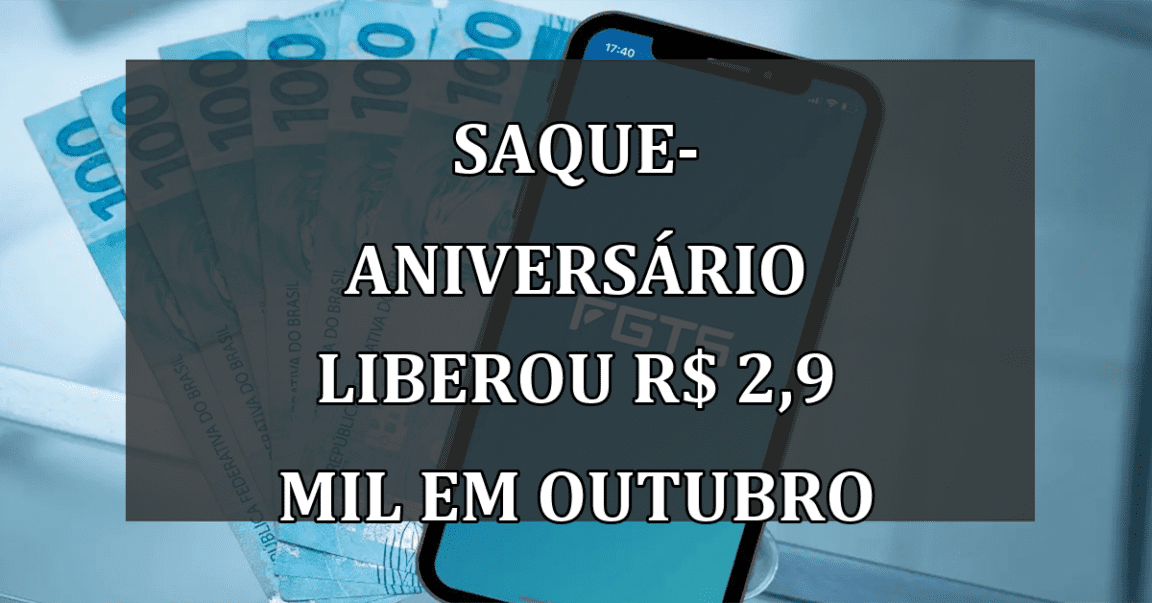 Saque-Aniversario liberou R$ 2,9 mil em outubro