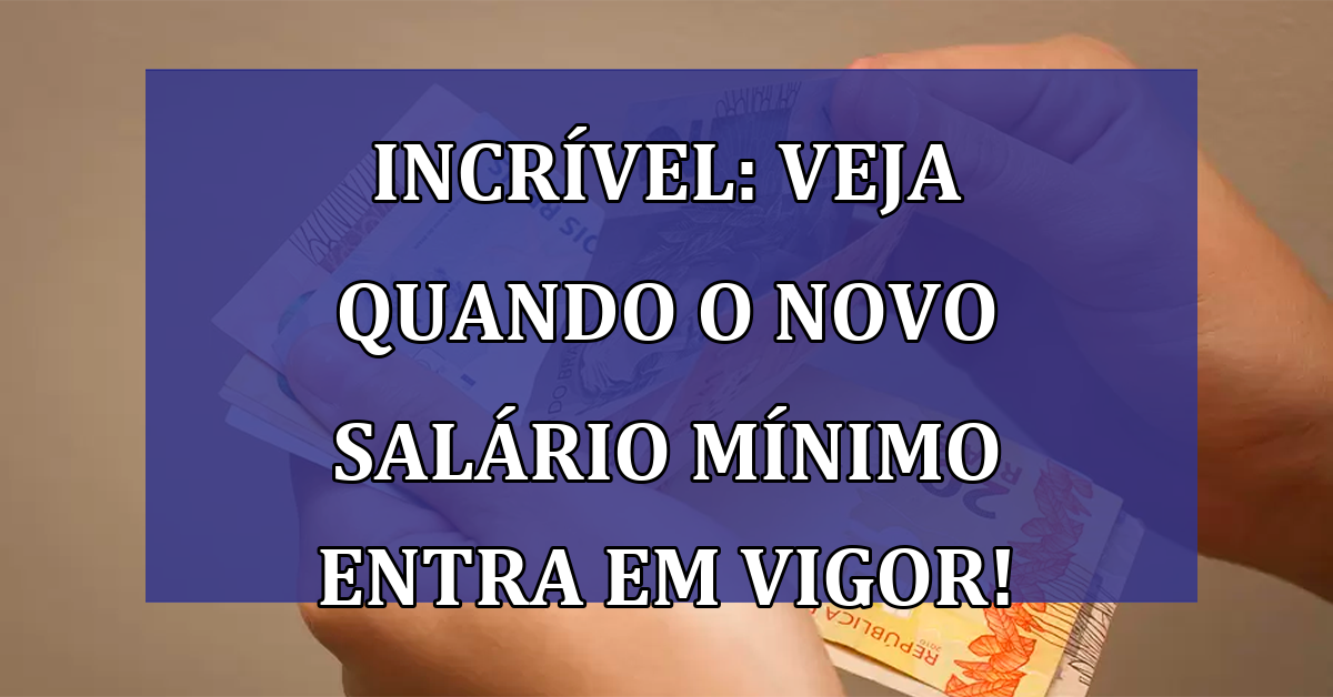 INCRIVEL: veja quando o NOVO salário minimo entra em vigor!