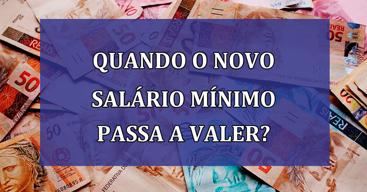 Quando o NOVO salario minimo passa a VALER?