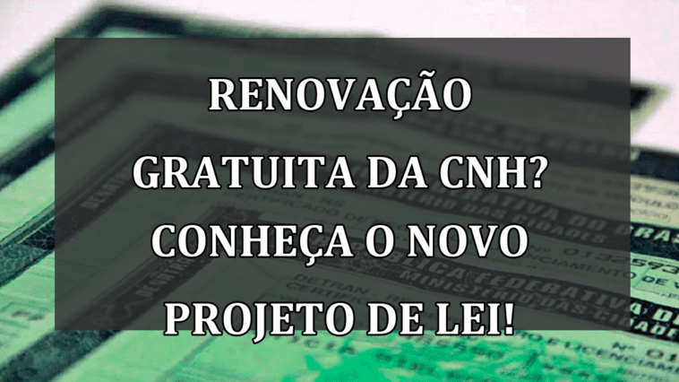 Renovacao GRATUITA da CNH? Conheça o novo projeto de lei!